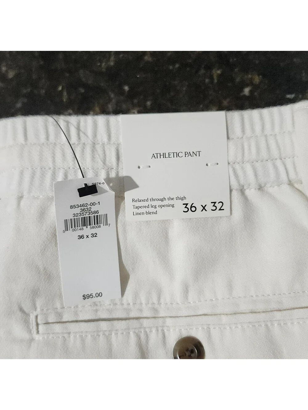 NWT Banana Republic Athletic Fit White Linen Blend Pants Summer Beach Mens 36x32